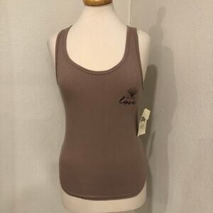 NWT Dirtee Laundry Peace Love Harmony Yoga Tank